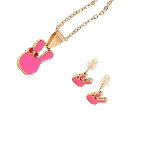 Thewasc Einzigartige Kaninchen Ohrringe Und Halskette Set Für Frauen Und Kinder Mode Schmuck Mit Bequemer Verschleißmaterialien Kaninchenohrringe Halskette Set von Thewasc