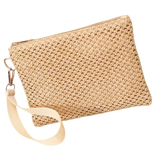 Thewasc Elegante Handtasche für Damen, gewebter Stroh, kleine Umschlagtasche, vielseitig, mit Reißverschluss, vielseitig einsetzbar, Strandtasche Thewasc Elegante Handtasche für Damen, gewebter Stroh, kleine Umschlagtasche, vielseitig, mit Reißverschluss, vielseitig einsetzbar, Strandtasche von Thewasc