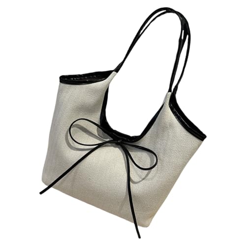 Thewasc Elegante PU Leder Umhängetasche Mit Bögen Design Trendy Office Handtasche Große Kapazität Unterarmtaschen Für Frauen Und Mädchen Trendy Office Handtasche von Thewasc