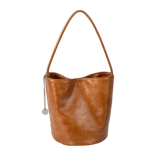 Thewasc Elegante Umhängetasche Mit Retro Design PU Leder Eimer Taschen Arbeit Handtasche Die Sowohl Funktionalität Als Auch Mode PU Lederhandtasche Bietet von Thewasc