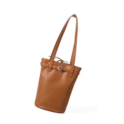 Thewasc Elegante Umhängetasche Mit Retro Design PU Leder Eimer Taschen Arbeit Handtasche Für Einkäufe Und Freizeitstraße Frauen Crossbody Tasche Geeignet von Thewasc