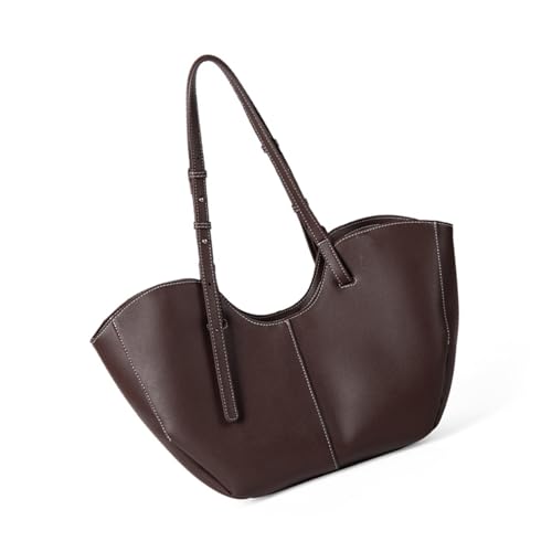 Thewasc Elegante Umhängetasche für Damen, große Kapazität, Handtasche, Unterarmtasche, geeignet für Pendler, Einkaufen oder kurze Reisen, stilvolles Büro, coffee, One Size von Thewasc