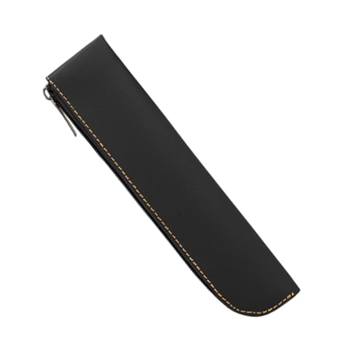 Thewasc Federmäppchen aus PU-Leder, praktisches Federmäppchen, großes Fassungsvermögen, Stifteetui, einfache Tasche, Organizer, große Kapazität, PU-Ledertasche, einfache Tasche, Schwarz von Thewasc