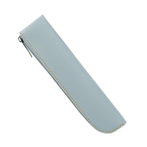 Thewasc Federmäppchen aus PU-Leder, praktisches Federmäppchen, großes Fassungsvermögen, Stifteetui, einfache Tasche, Organizer, große Kapazität, PU-Ledertasche, einfache Tasche, hellblau von Thewasc