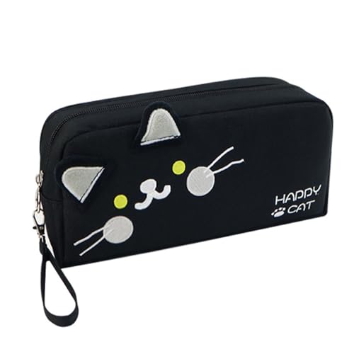 Thewasc Federmäppchen mit großem Fassungsvermögen, tragbare Stift-Organizer, Aufbewahrungstasche, Reise-Kosmetik-Aufbewahrungstasche, 22 x 10 cm, multifunktional, Schwarz Thewasc Federmäppchen mit großem Fassungsvermögen, tragbare Stift-Organizer, Aufbewahrungstasche, Reise-Kosmetik-Aufbewahrungstasche, 22 x 10 cm, multifunktional, Schwarz von Thewasc