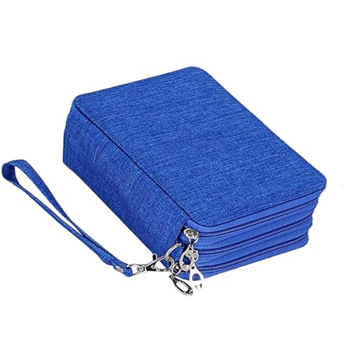Thewasc Federmäppchen mit großer Kapazität Stifthalter Buntstifte Aufbewahrungstasche Stiftetasche Bleistift Organizer Schulbedarf Etui Buntstifte Aufbewahrung Große Kapazität für Schüler, blau von Thewasc
