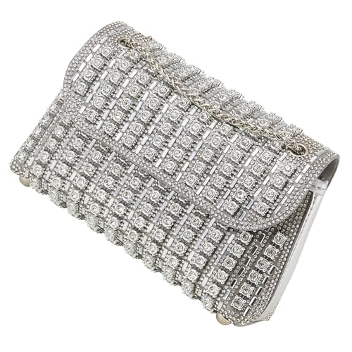 Thewasc Frauen Abendklammerungen Geldbörsen Strassbeutel Handtasche Kette Crossbody Schulter Trendy Unterarmgeschenke Kette Crossbody Umhängetasche von Thewasc