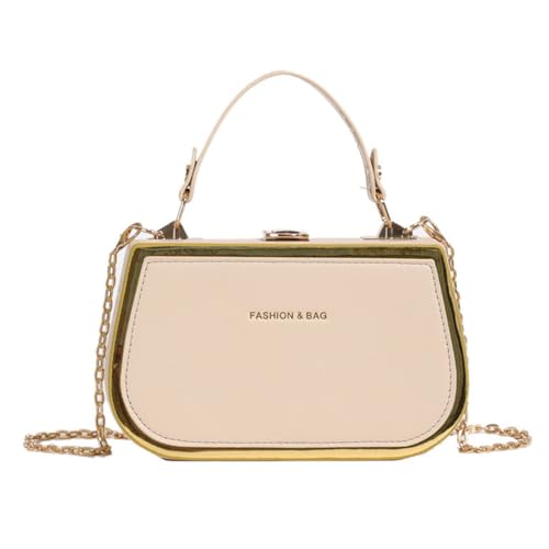 Thewasc Frauen PU Leder Umhängetasche Kette Handtasche Einfache Kreuzkasse Süßigkeiten Farbe Messenger Trendy Pendelpendel Frauen Süßigkeit Farbe Schulterkette Handtasche PU Leder Crossbody von Thewasc