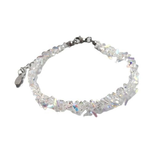 Thewasc Glitzernde, facettierte Glasperlen-Halskette, vielseitiger Schmuck, Geburtstag, Jahrestag, leicht, facettierter Glasperlenschmuck, A, Wie beschrieben, Wie beschrieben von Thewasc