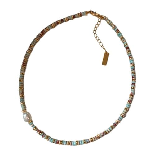 Thewasc Handgefertigte Halskette, verstellbare Länge, künstliche Kristallperlen, Schlüsselbeinkette für Strand und Urlaub, Büroschmuck Thewasc Handgefertigte Halskette, verstellbare Länge, künstliche Kristallperlen, Schlüsselbeinkette für Strand und Urlaub, Büroschmuck von Thewasc