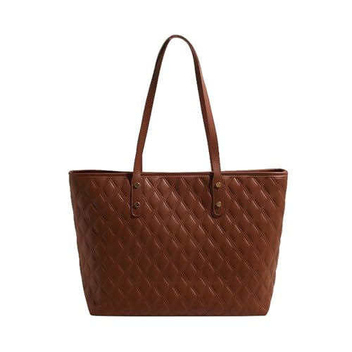 Thewasc Handtasche mit großem Fassungsvermögen für Damen, einfarbig, gesteppt, PU-Leder, lässig, Reisen, Einkaufen, Unterarmtasche, Schultertasche, Gelbbraun, One Size Thewasc Handtasche mit großem Fassungsvermögen für Damen, einfarbig, gesteppt, PU-Leder, lässig, Reisen, Einkaufen, Unterarmtasche, Schultertasche, Gelbbraun, One Size von Thewasc