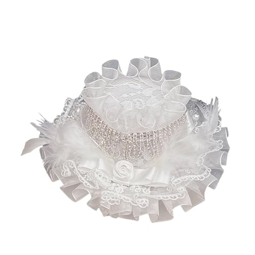 Thewasc Handwerk Gothic Lolitas Huthaarclip Mit Blumen Und Spitzen Mode Accessoire Für Einzigartige Stilbegeisterte Elegantes Spitzenhaarstück von Thewasc