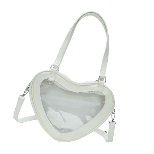 Thewasc Japanische Schulmädchen-Uniform, Umhängetasche, Studententasche, Büchertasche, Herzform, transparentes Fenster, große Kapazität, Schultertasche, japanische JK-Uniform, Crossbody, weiß, One Thewasc Japanische Schulmädchen-Uniform, Umhängetasche, Studententasche, Büchertasche, Herzform, transparentes Fenster, große Kapazität, Schultertasche, japanische JK-Uniform, Crossbody, weiß, One von Thewasc