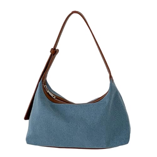 Thewasc Koreanische Achseltasche für Damen, Denims, Umhängetasche, ästhetische Handtasche, modisch, lässig, Achseltasche, modisch, lässig, Achselhöhle, Shopping, Dating, hellblau, One Size von Thewasc