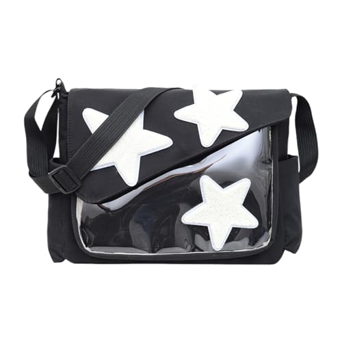 Thewasc Koreanische Kuriertasche für Damen, modische Umhängetasche, Studentenbuch, lässig, Nylon, Crossbody mit Sternmuster, koreanische Kuriertasche für Damen, lässige Schultertasche, Nylon-Crossbody Thewasc Koreanische Kuriertasche für Damen, modische Umhängetasche, Studentenbuch, lässig, Nylon, Crossbody mit Sternmuster, koreanische Kuriertasche für Damen, lässige Schultertasche, Nylon-Crossbody von Thewasc