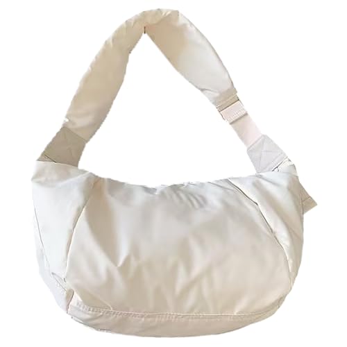 Thewasc Mehrzweck-Schultertasche aus Nylon mit verstellbarem Riemen, lässige Umhängetasche, modische Umhängetasche für Damen und Herren, große Kapazität, weiß, One Size Thewasc Mehrzweck-Schultertasche aus Nylon mit verstellbarem Riemen, lässige Umhängetasche, modische Umhängetasche für Damen und Herren, große Kapazität, weiß, One Size von Thewasc