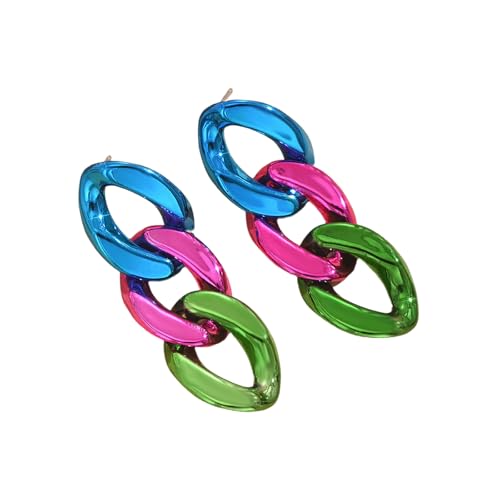 Thewasc Mode Ohrringe Der Modischen Süßigkeitenfarbe Kette Lebendiger Kettenohrringe Schmuck Für Die Moderne Modeliebhaberkollektion Leichtes Hangle von Thewasc