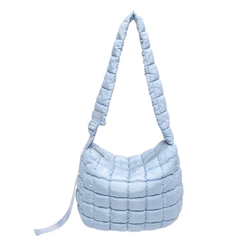 Thewasc Modische, leichte Schultertasche mit gestepptem, gepolstertem Mehrzweck-Reißverschluss, Puffer-Unterarm-Handtasche, Geldbörse für Damen, großes Fassungsvermögen, blau, One Size Thewasc Modische, leichte Schultertasche mit gestepptem, gepolstertem Mehrzweck-Reißverschluss, Puffer-Unterarm-Handtasche, Geldbörse für Damen, großes Fassungsvermögen, blau, One Size von Thewasc