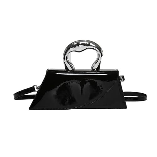 Thewasc Modische Umhängetasche für Damen, mit silberfarbenem Griff, PU-Leder, Kuriertasche, einfarbig, Umhängetasche, Clutch, Damen-Schultertasche, Kuriertasche mit Griff, einfarbig, Schwarz , One Thewasc Modische Umhängetasche für Damen, mit silberfarbenem Griff, PU-Leder, Kuriertasche, einfarbig, Umhängetasche, Clutch, Damen-Schultertasche, Kuriertasche mit Griff, einfarbig, Schwarz , One von Thewasc