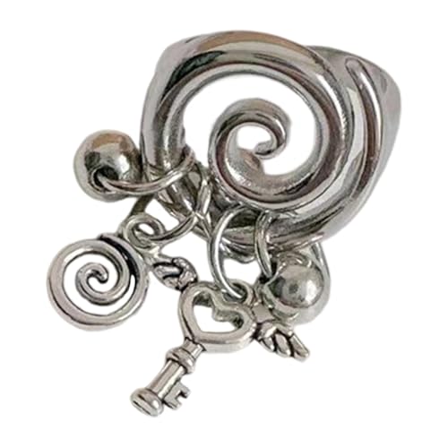Thewasc Modische spiralförmige Ringe, angenehm zu tragen, Fingerparty-Accessoire, hohle Edelstahl-Textur, für den täglichen Modeschmuck von Thewasc