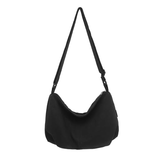 Thewasc Multifunktionale Umhängetasche aus Segeltuch mit verstellbarem Riemen, stilvolle große Kapazität, mit Reißverschluss, für Damen und Herren, trendige Umhängetasche, Schwarz , One Size Thewasc Multifunktionale Umhängetasche aus Segeltuch mit verstellbarem Riemen, stilvolle große Kapazität, mit Reißverschluss, für Damen und Herren, trendige Umhängetasche, Schwarz , One Size von Thewasc