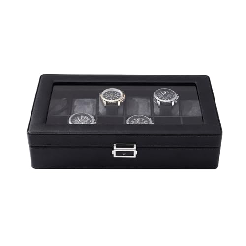 Thewasc Praktische Uhren Schmuckhalter PU Leder Schmuckschatulle Mit Weichem Plüschfutter Für Uhren Und Accessoire Women Girls Accessoire von Thewasc