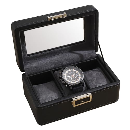 Thewasc Praktische Uhren Schmuckhalter PU Leder Schmuckschatulle Mit Weichem Plüschfutter Für Uhren Und Accessoire Women Girls Accessoire von Thewasc