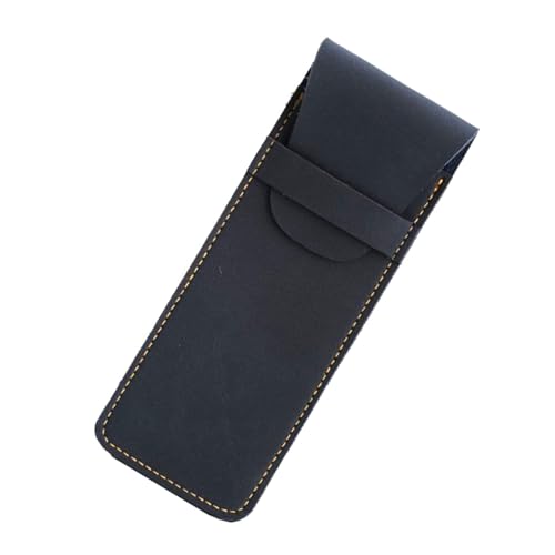 Thewasc Schüler-Federmäppchen, Federmäppchen, Leder-Stifttasche für die Organisation von Schulbedarf, Retro-Tasche, einfacher Stift, Schule, Bürobedarf, marineblau von Thewasc