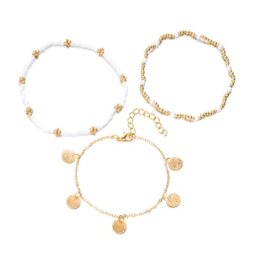 Thewasc Stapelbares Kochlet Beach Urlaub Schmuck Multilayer Shell Perlen Kette Kette Handgefertigt von Thewasc