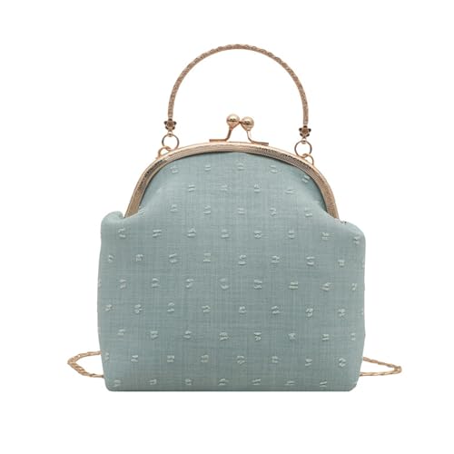 Thewasc Stilvolle Abendtasche Handtasche Mit Metallischer Kette Schultergurt Crossbody Tasche Für Hochzeits Bankette Cocktailpartys Stilvoller Kompakter Abend Umhängetasche von Thewasc