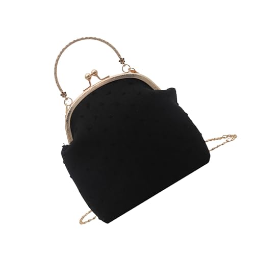 Thewasc Stilvolle Abendtasche Handtasche Mit Metallischer Kette Schultergurt Crossbody Tasche Für Hochzeits Bankette Cocktailpartys Stilvoller Kompakter Abend Umhängetasche von Thewasc
