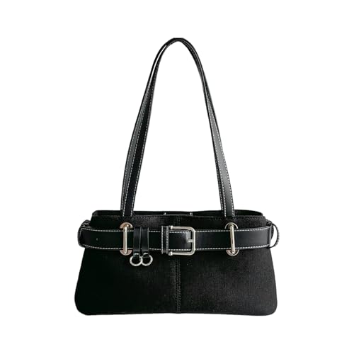 Thewasc Stilvolle Frauen Umhängetasche Modehandtasche Mit Schnallengürtel Dekors Unterarmtaschen Für Pendeln Und Soziale Versammlungen PU Frauen Schulterbeteiligung von Thewasc