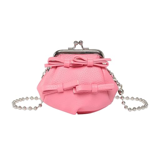 Thewasc Stilvolle Kleine Crossbody Tasche Mit Metallic Chain PU Leder Geldbeutel Umhängetaschen Satchel Für Den Täglichen Gebrauch Und Geschenke PU Leder Schultertasche von Thewasc