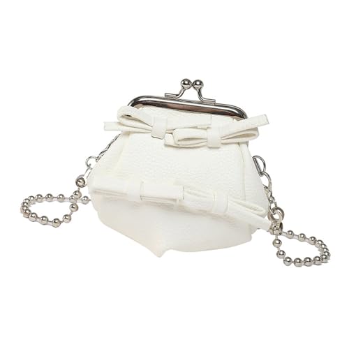 Thewasc Stilvolle Kleine Crossbody Tasche Mit Metallic Chain PU Leder Geldbeutel Umhängetaschen Satchel Für Den Täglichen Gebrauch Und Geschenke PU Leder Schultertasche von Thewasc