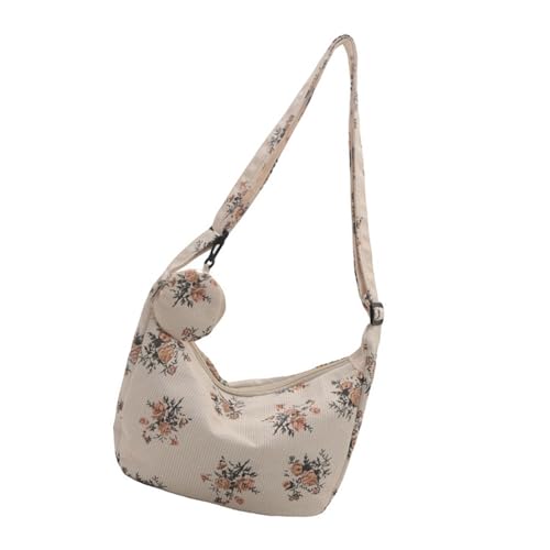 Thewasc Stilvolle Umhängetasche aus Segeltuch in Mondform, Blumenmuster, große Kapazität, Schultertasche mit Münzgeldbörse für Arbeit oder Reisen, modisch für den Alltag, D, One Size Thewasc Stilvolle Umhängetasche aus Segeltuch in Mondform, Blumenmuster, große Kapazität, Schultertasche mit Münzgeldbörse für Arbeit oder Reisen, modisch für den Alltag, D, One Size von Thewasc