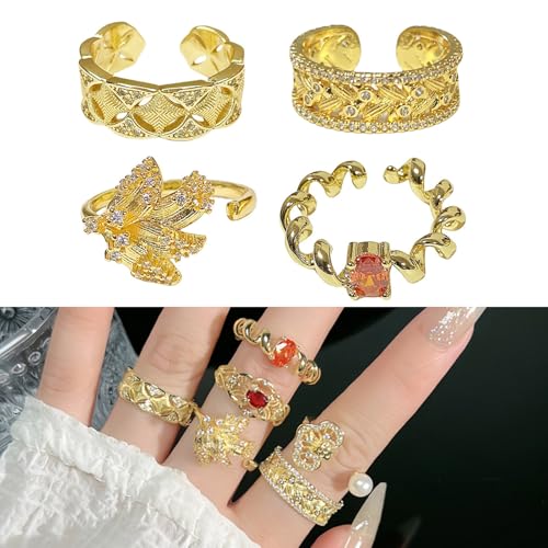 Thewasc Stilvolle Vintage Stile Weizendesigns Offene Ringe Für Verstellbare Stabile Legierungslegierungs Goldfarbe Juwely Statement Stücke Thewasc Stilvolle Vintage Stile Weizendesigns Offene Ringe Für Verstellbare Stabile Legierungslegierungs Goldfarbe Juwely Statement Stücke von Thewasc