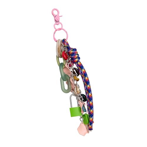 Thewasc Stilvoller Mehrzweck-Nylon-Kordelschloss, Kettenanhänger, modisches Accessoire für Handtaschen und Schlüssel, Dekoration, Unisex-Designs von Thewasc