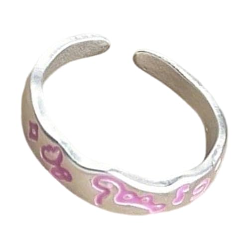 Thewasc Trendige Graffiti-Dinosaurier-Ringe, verstellbare Passform, lebendiger Stern-Detail, verspielter Schmuck, Mädchen und Teenager, Dinosaurier-Ringe, Einheitsgröße, Wie beschrieben, Wie von Thewasc