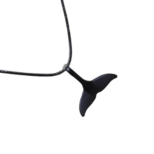 Thewasc Trendige Halskette mit Meereslebewesen-Anhänger, Wal, Meerjungfrauen, Delfin, Schlüsselbeinkette, Edelstahl, Schmuck, Meeresliebhaber, Walschwanz, Schutzhalskette, Einheitsgröße, Wie von Thewasc