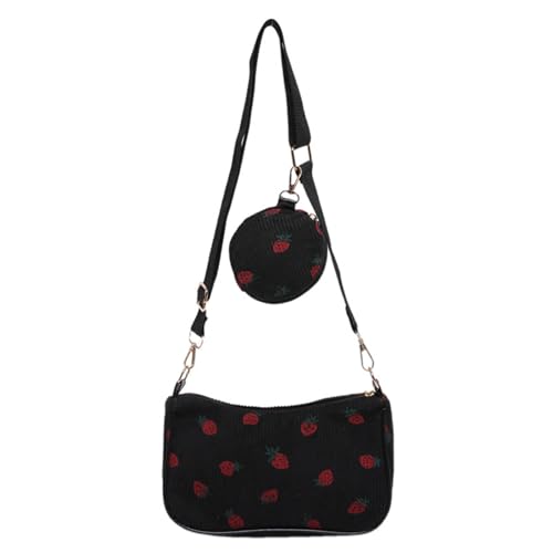 Thewasc Umhängetasche aus Cord für organisierte Aufbewahrung, Crossbody-Tasche, Erdbeer-Unterarmtasche für den täglichen Gebrauch, Erdbeer-Crossbody-Tasche, Schwarz , One Size Thewasc Umhängetasche aus Cord für organisierte Aufbewahrung, Crossbody-Tasche, Erdbeer-Unterarmtasche für den täglichen Gebrauch, Erdbeer-Crossbody-Tasche, Schwarz , One Size von Thewasc