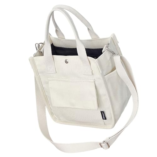Thewasc Umhängetasche aus Segeltuch für Damen, praktische Handtasche mit verstellbarem Riemen, mehrere Taschen, Crossbody-Taschen für den täglichen Gebrauch, lässige Handtasche, weiß, One Size von Thewasc