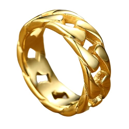 Thewasc Vintage-Motorrad-Kettenringe aus Titanstahl, Schmuck mit atmungsaktiver Hohlstruktur, sichere Passform für Paare, Motorrad-Ringe, V, Wie beschrieben, Wie beschrieben von Thewasc