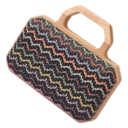 Thewasc Women Stroh Strandtasche Stilvolle Messengers Einfache Schulter Mit Holzgriff Crossbody Urlaub Für Reisen Frauen Crossbody Stylish Schulter Stroh Strand Ladies Urlaub von Thewasc