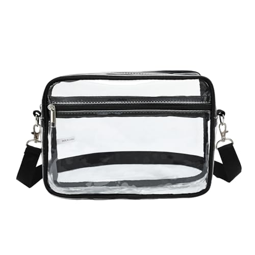 Vielseitige Umhängetasche, transparente Schultertasche, für Damen und Mädchen, trendiges PVC, lässig, trendig, Handy-Schulter, Schwarz , One Size Vielseitige Umhängetasche, transparente Schultertasche, für Damen und Mädchen, trendiges PVC, lässig, trendig, Handy-Schulter, Schwarz , One Size von Thewasc