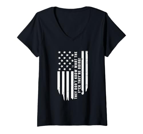 Damen Sie wissen nicht, was zum Teufel sie tun T-Shirt mit V-Ausschnitt von They don’t know what the fck they're doing apparel