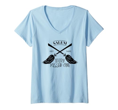Damen Salem 1692 They Missed One Witch Lustiges Halloween T-Shirt mit V-Ausschnitt Damen Salem 1692 They Missed One Witch Lustiges Halloween T-Shirt mit V-Ausschnitt von They missed one Witch Salem