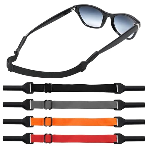 Thgtao Brillenband Verstellbares Brillenband brillenband sport 4 Stück Sonnenbrillen Halter Gurte, Extrem zuverlässiges Sportbrillenband Elastische Brillenriemen brillenband damen (4 Farben) von Thgtao