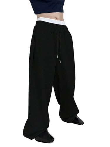 Baggy Sweatpants für Herren – athletisch, weites Bein, lockere Passform, Kordelzug, elastische Taille, offene Unterseite, lässige Jogginghose mit Taschen, Trainingshose für Sport und Alltag, Schwarz , Baggy Sweatpants für Herren – athletisch, weites Bein, lockere Passform, Kordelzug, elastische Taille, offene Unterseite, lässige Jogginghose mit Taschen, Trainingshose für Sport und Alltag, Schwarz , von ThiCc