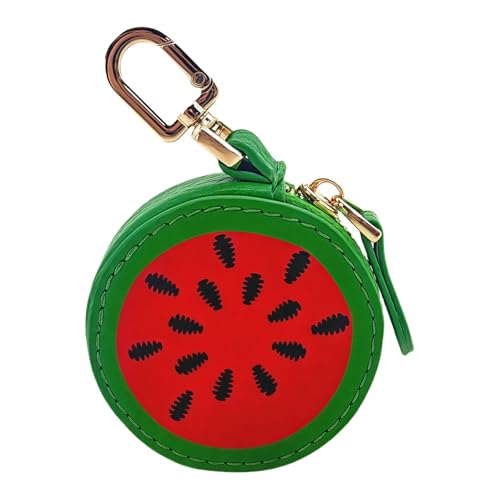 Niedlicher Obst-Ledertaschen-Anhänger - Kawaii Y2K Schlüsselanhänger Mini PU Geldbörse Reißverschluss Münzbörse Wechseltasche Geschenk Zubehör für Handtasche Rucksack Dekoration Reise, wassermelone von ThiCc