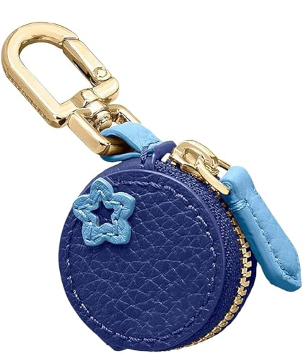 Niedlicher Obst-Ledertaschen-Anhänger - Kawaii Y2K Schlüsselanhänger Mini PU Geldbörse Reißverschluss Münzbörse Wechseltasche Geschenk Zubehör für Handtasche Rucksack Dekoration Reise, blueberry von ThiCc